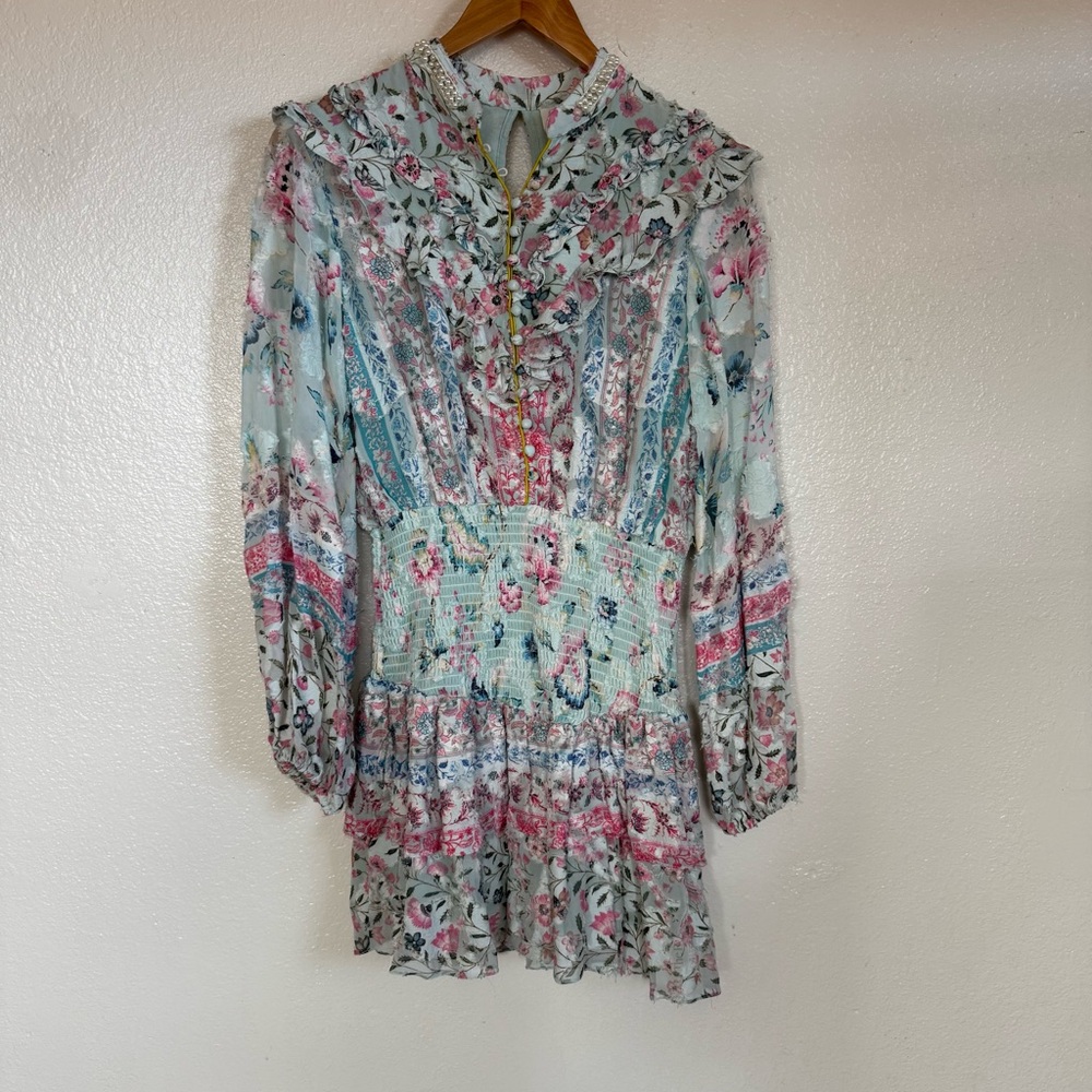 Hana Ruffled Floral Burnout Dress Size S - Picture 4 of 13